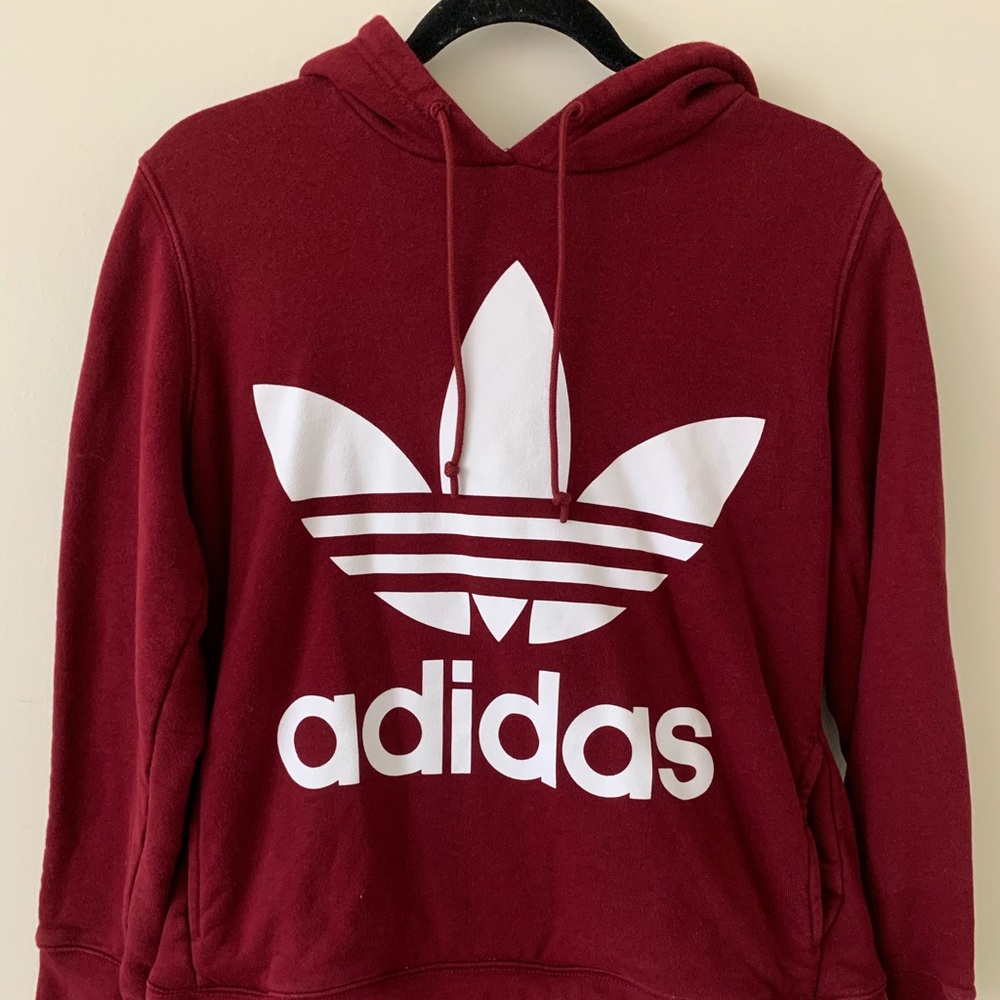 Red & White Logo Adidas Hoodie